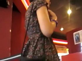 Nice view under her long skirt