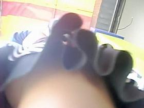 Hot upskirts of the walking in the street babe