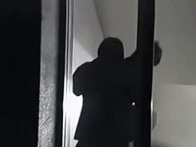 A horny couple caught by a hidden cam while having sex.