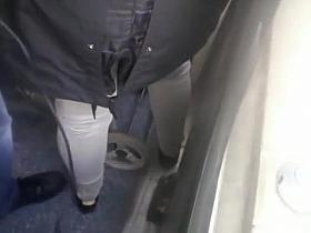 Touching her curvy ass with an erected dick