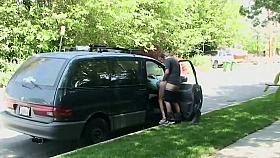 Wild fuck in middle of the street