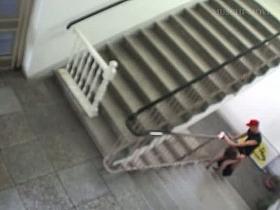 Securuty cam has spotted a horny couple having public sex