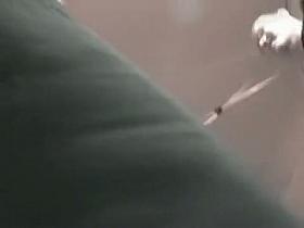 Upskirt video of a pussy covered with very thin panties