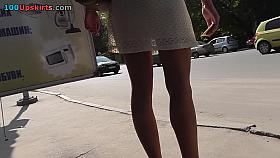 Candid upskirt caught on the bus