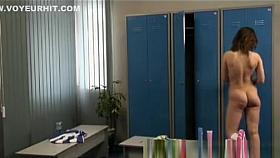 girl stripping after swim