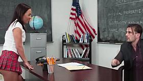 Facialized schoolgirl fucked in the classroom