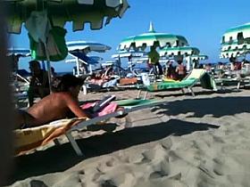 Thick ass milf on the beach