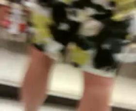 Gorgeous blonde being upskirted