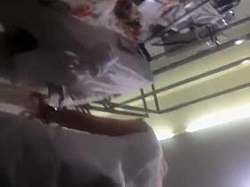 Spying on her panties in the store