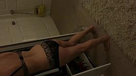 Wife picking out dress