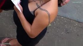 Insight into the neck tattooed girl