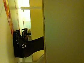 Lewd hunter spying amateur in wc on his voyeur camera