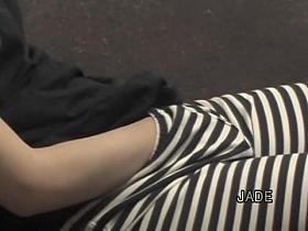 Li putting the hand in her panties and fucking her asian bun