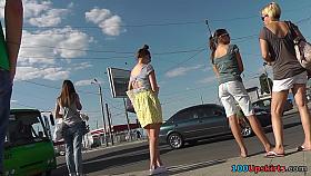 Perfect pussy upskirt with strange brunette yoke