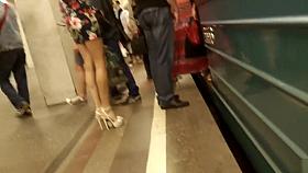 Creeping onto curvy Russian ladies in public places