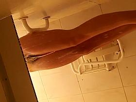 Spying hairy ass and little ass in closeup