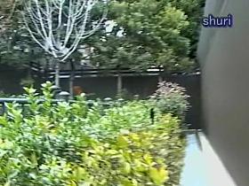 Big butt Japanese taking a piss in the public park