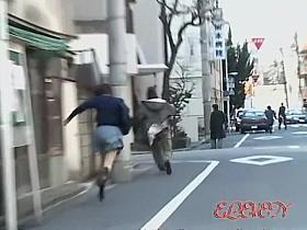 Shopping and when she left the shop she got skirt sharked