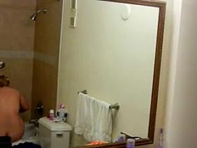 Wife in bath shower shavin naked ass voyeur