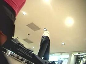 Bitch shines with her awesome ass in black mini skirt