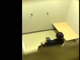 I put the camera above the changing room