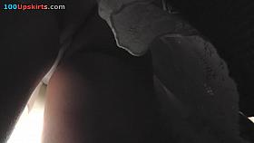 Thong wearing honey filmed in upskirt video clip