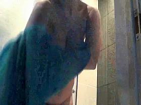 My pregnant wife gets recorded while taking a shower