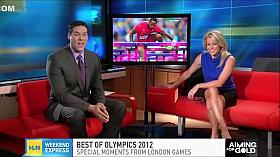 Stunning TV host shows off her underwear during a show