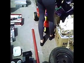 Grey tight yoga pants