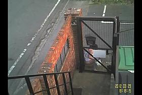 Security cam spied shameless girl pissing at the stairs