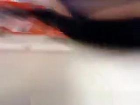 Blue thong at shoe store