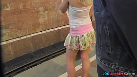 Blond bimbo upskirt episode