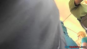 Yummy ass of a redhead seen in real upskirt movie