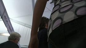 flowery dress upskirt tall and sexy chick in shops