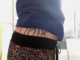 Chubby tattooed teen spied in bathroom