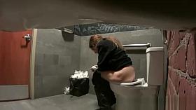 Women caught peeing in toilet