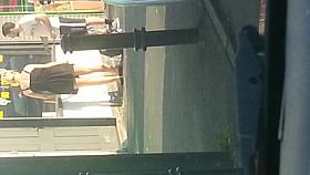 Cleaning the shop window upskirt