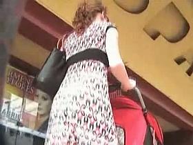 Mature ass on public street upskirt