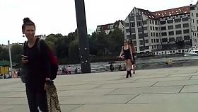 Euro beauty anal banged in public bar