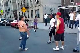 Street fighting until the boobs fall out