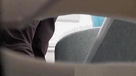 Young woman caught peeing