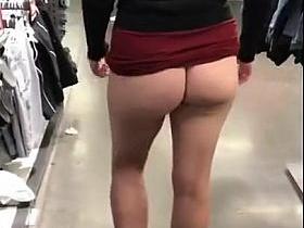 Horny MILF public flashing