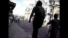 Sexy brunette PAWG in black jeans, I get right up that ASS.