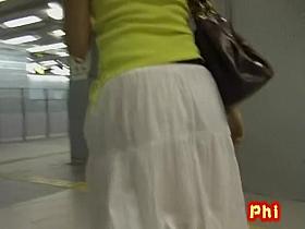 Hot Asian bombshell getting nicely spanked in the public place