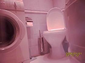 My mother-in-law dressing in toilet