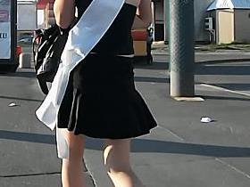 Fuckable blonde girls smoking upskirt voyeur video