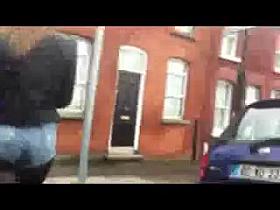 Voyeur teen in hot denim hotpants