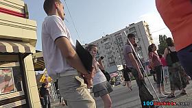 Nice upskirt view of the talking on the phone chick