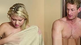 Petite massage beauty gets facialized