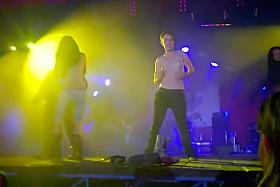 Enthralling maids go completely naked on the stage